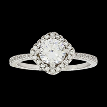 Squarely Perfect Haloed Ring
