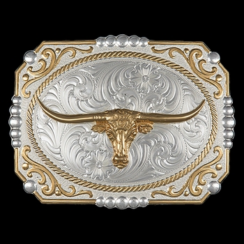 Two-tone Cowboy Cameo Buckle with Longhorn (25815-767)