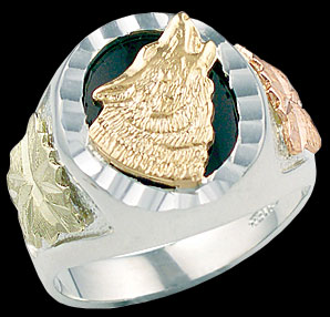 Wolf Ring in Black Hills Gold
