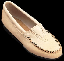 Women's Deerskin Gore Front Crepe Sole Moccasin from Minnetonka Moccasin
