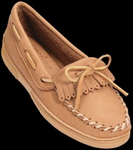 Women's Fringed Kilty Moosehide Moccasin by Minnetonka