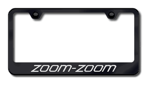 Black License Plate Frame with Zoom Zoom Logo