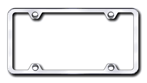 Chrome 4-Hole Slimline License Plate Frame - Metal