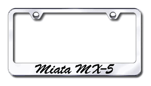 Chrome License Plate Frame with Miata Miata MX-5 Logo