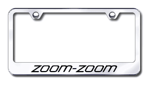 Chrome License Plate Frame with Zoom Zoom Logo
