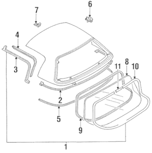 <FONT COLOR=" FF0000">*CLEARANCE ITEM*</FONT> Genuine Mazda Miata OEM Hard Top Glass Dam 1990-2008