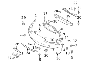 Genuine OEM Mazda Front Bumper Fastener 1990-2005