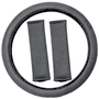 <FONT COLOR=" 00FFFF">*SOLD OUT*</FONT> Grip & Go Steering Wheel Cover & Seat Belt Cushions - Brushed Suede Memory Form