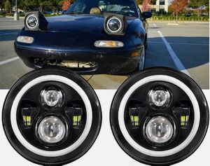 <FONT COLOR=" FF0000">*CLEARANCE ITEM*</FONT> Mazda Miata MX5 H6024 Full LED Halo Angel Eye Headlight Lights Kit 1990-1997