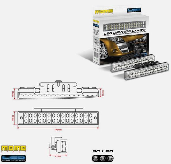 MOMO 30LED DAYTIME RUNNING LIGHTS (5000K) P/N LAMLEDDRL30F