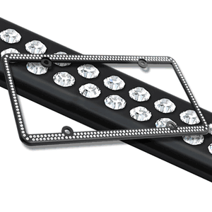 License 2 Bling 256 Midnight Series Frame - Black Crystals