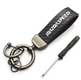 Mazda Leather Mazdaspeed Key Chain Black, Red, and Blue