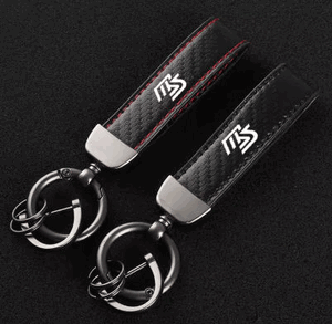 Mazda MS Carbon Fiber Texture Leather Key Chain