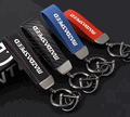 Mazda Leather Mazdaspeed Key Chain Black, Red, and Blue