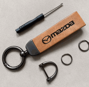 Mazda Matte Finish Leather Key Chain