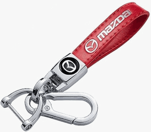Mazda Black Leather Key Chain