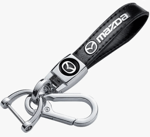 Mazda Black Leather Key Chain