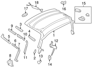 Genuine Mazda Miata OEM Soft Top Side Weatherstrip Retainer 1990-2005