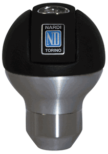 Nardi Shift Knob - Orbit - Black Leather - Aluminum Finish