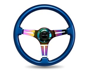 NRG Classic Blue Wood Grain Steering Wheel Neochrome <FONT COLOR=" 1528EC">*SALE*</FONT>  