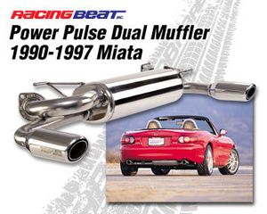 Racing Beat Mazda Miata Power Pulse Dual Outlet Muffler 1990-1997 <FONT COLOR=" FF0000">- Sale!</FONT> 