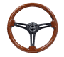 NRG Reinforced Deep Dish Brown Wood Grip Steering Wheel