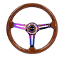 NRG Reinforced Deep Dish Brown Wood Grip Steering Wheel