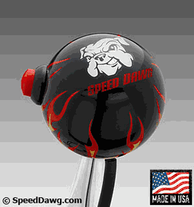SPEED DAWG RACING Black Flame Shift Knob with 12 Volt Button Switch