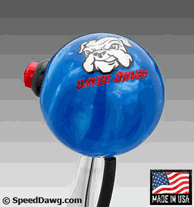 SPEED DAWG RACING Blue Pearl Shift Knob with 12 Volt Button Switch