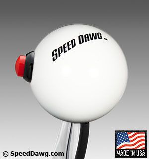 SPEED DAWG RACING White Shift Knob w/ Line Lock and 12 Volt Button Switch