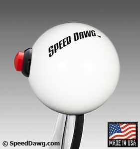 SPEED DAWG RACING White Shift Knob w/ Line Lock and 12 Volt Button Switch
