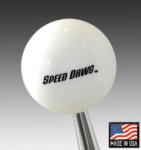 SPEED DAWG® RACING White Shift Knob with Engraved Side Logo