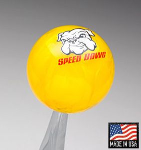 SPEED DAWG RACING Yellow / Clear Splash Shift Knob w/ logo