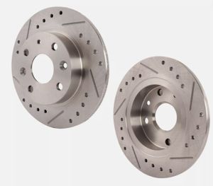 <FONT COLOR=" FF0000">*CLEARANCE ITEM*</FONT> Mazda Miata Rear Cross Drilled & Slotted Rotors 1990-2005