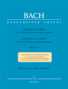 BACH Violin Concerto in A minor (Piano reduction) Concerto BWV 1041 (Barenreiter)