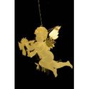 Brass Angel & Horn Christmas Tree Ornament