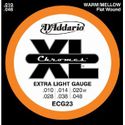 D'Addario ECG23 Chromes Flat Wound Electric Guitar Strings, Extra Light, 10-48