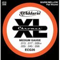 D'Addario ECG26 Chromes Flat Wound Electric Guitar Strings, Medium, 13-56