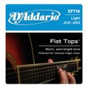 D'Addario EFT16 Flat Tops Phosphor Bronze Acoustic Guitar Strings, Light, 12-53