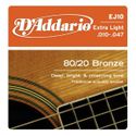 D'Addario EJ10 Bronze Acoustic Guitar Strings, Extra Light, 10-47