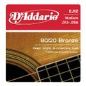 D'Addario EJ12 80/12 Bronze Acoustic Guitar Strings, Medium, 13-56