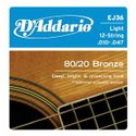 D'Addario EJ36 12-String Bronze Acoustic Guitar Strings, Light, 10-47
