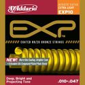D'Addario EXP10 Coated Acoustic Guitar Strings, 80/20, Extra Light, 10-47