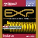 D'Addario EXP13 Coated 80/20 Bronze Acoustic Guitar Strings, Custom Light, 11-52