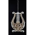 Kurt Adler 5 Inch Seasons of Elegance Musical Instrument Ornate Harp Christmas Ornament