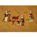 Kurt Adler Christmas Tree Ornaments - Victorian Lady Playing Various Instruments - Assorted set of 3