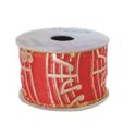 Music Staff Christmas Holiday Gift Ribbon (Red & Gold)
