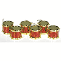 Set of 6 Drum Christmas Tree Ornaments (Multiple Colors)