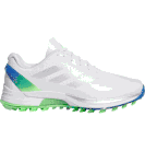 adidas Adizero ZG Spikeless Golf Shoes - 2025 White/Silver/Lime