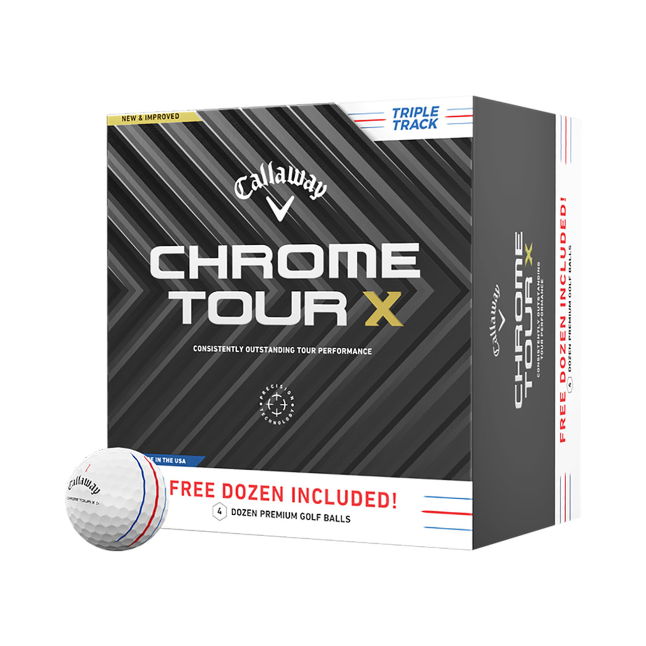 

Callaway Chrome Tour X Triple Track Golf Balls - Buy 3 DZ Get 1 DZ Free
